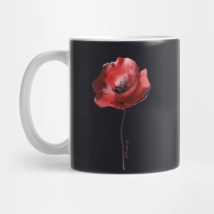 Red Poppy Watercolor Mug